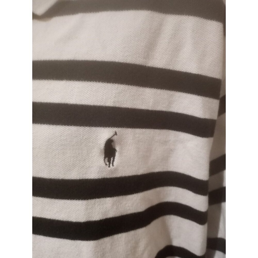 Ralph Lauren Polo Shirt Mens 3XB Big Black White Stripe Pony Logo Short Sleeve - Picture 3 of 13